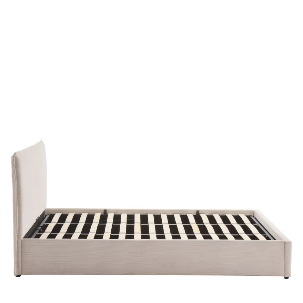 CAMA Lit coffre en velours côtelé 180x200cm