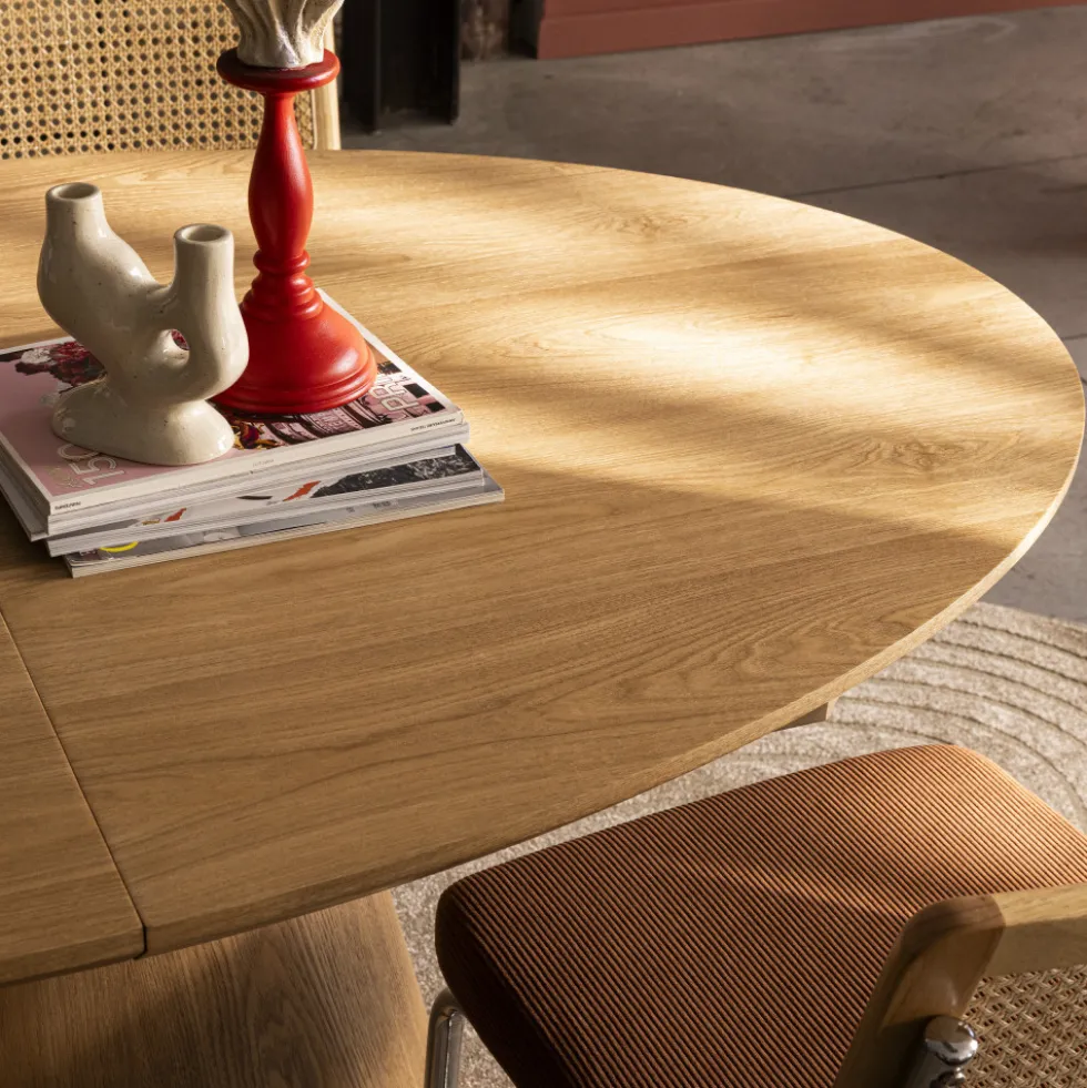 CAMI Table à manger extensible 6 à 8 personnes ovale en bois