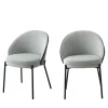CANELAS Lot de 2 chaises en tissu et métal