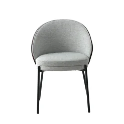 CANELAS Lot de 2 chaises en tissu et métal