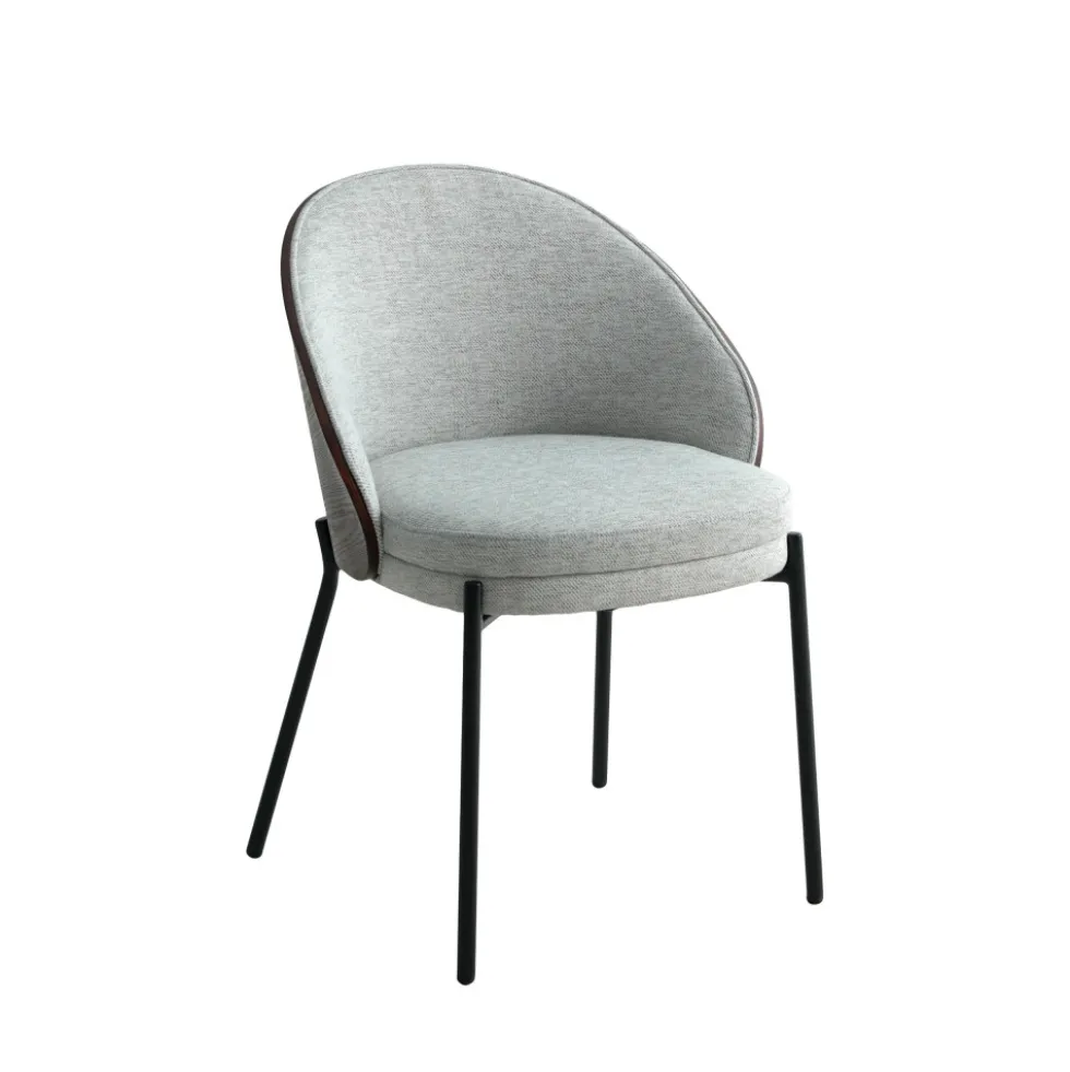 CANELAS Lot de 2 chaises en tissu et métal