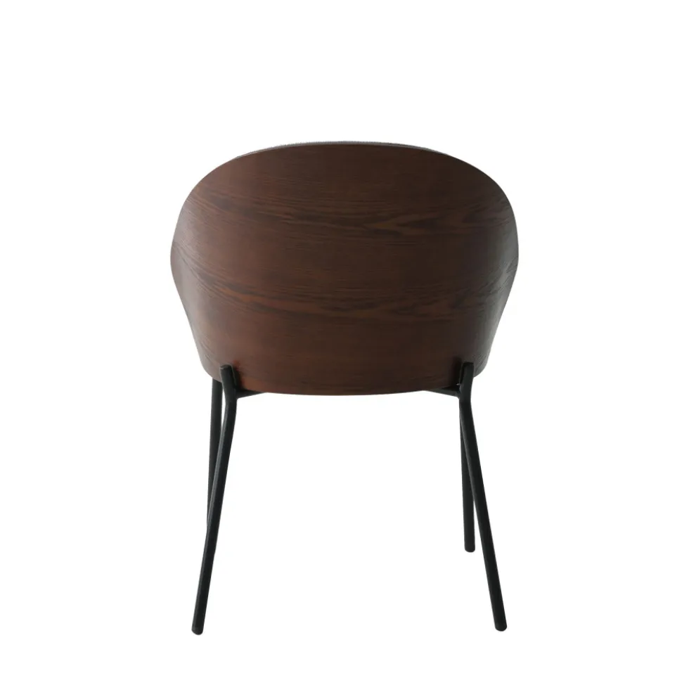 CANELAS Lot de 2 chaises en tissu et métal