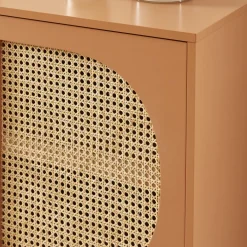 CANNO Buffet 2 portes en bois et cannage L90cm