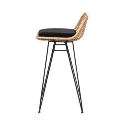 CAPURGANA Lot de 2 chaises de bar design en rotin H 67 cm
