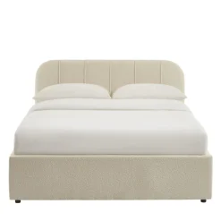 CARMEN Lit coffre en tissu chenille 140x190cm