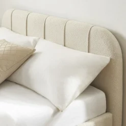CARMEN Lit coffre en tissu chenille 140x190cm