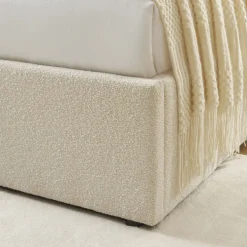 CARMEN Lit coffre en tissu chenille 140x190cm