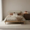 CARRIE Lit en tissu bouclette et bois 160x200cm