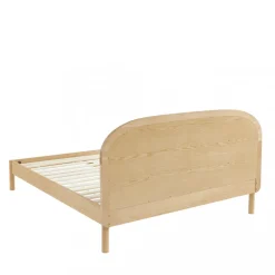 CARRIE Lit en tissu bouclette et bois 160x200cm