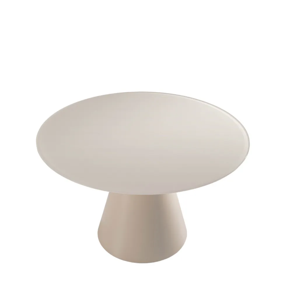 CELESTE Table à manger 4 personnes ronde en verre trempé et métal ø120cm