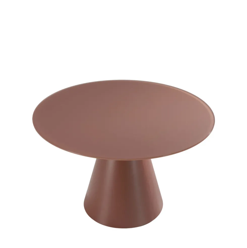 CELESTE Table à manger 4 personnes ronde en verre trempé et métal ø120cm