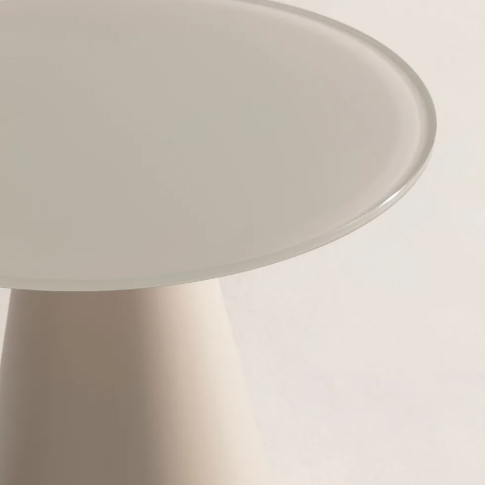 CELESTE Table d'appoint ronde en verre trempé et métal ø45cm