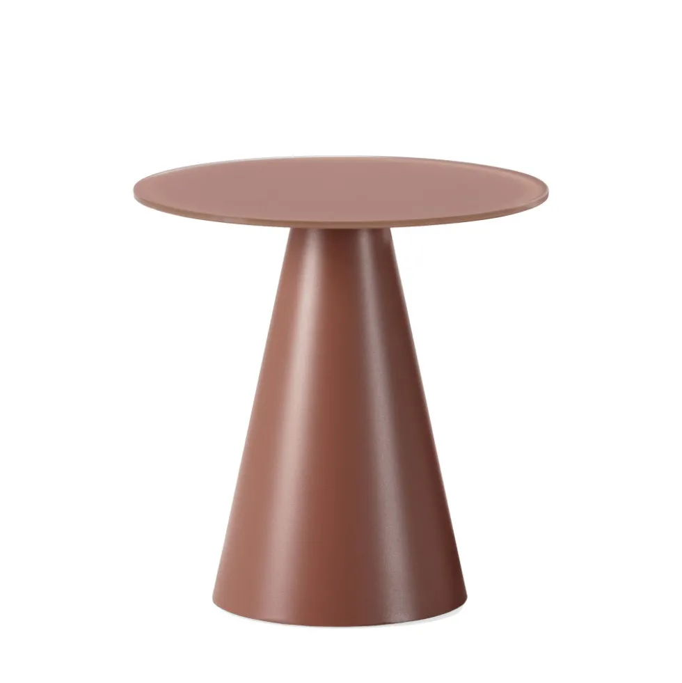 CELESTE Table d'appoint ronde en verre trempé et métal ø45cm