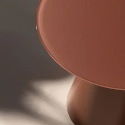 CELESTE Table d'appoint ronde en verre trempé et métal ø45cm