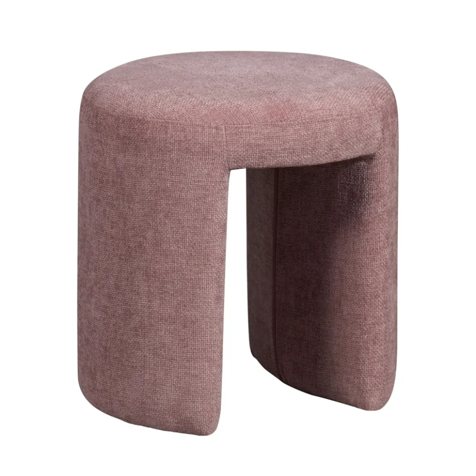 CHARLIE Pouf rond en tissu ø45cm