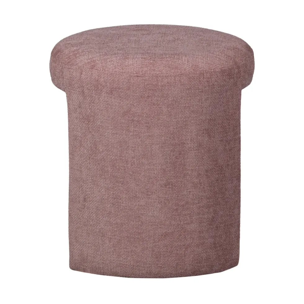 CHARLIE Pouf rond en tissu ø45cm