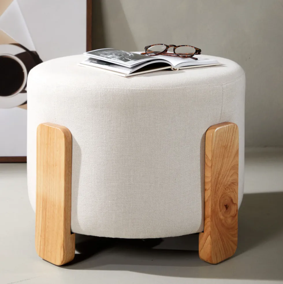 COFFEY Pouf rond en tissu ø52,5cm