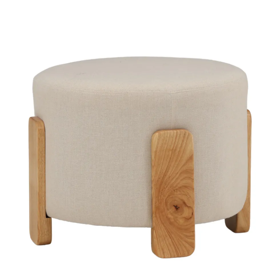 COFFEY Pouf rond en tissu ø52,5cm