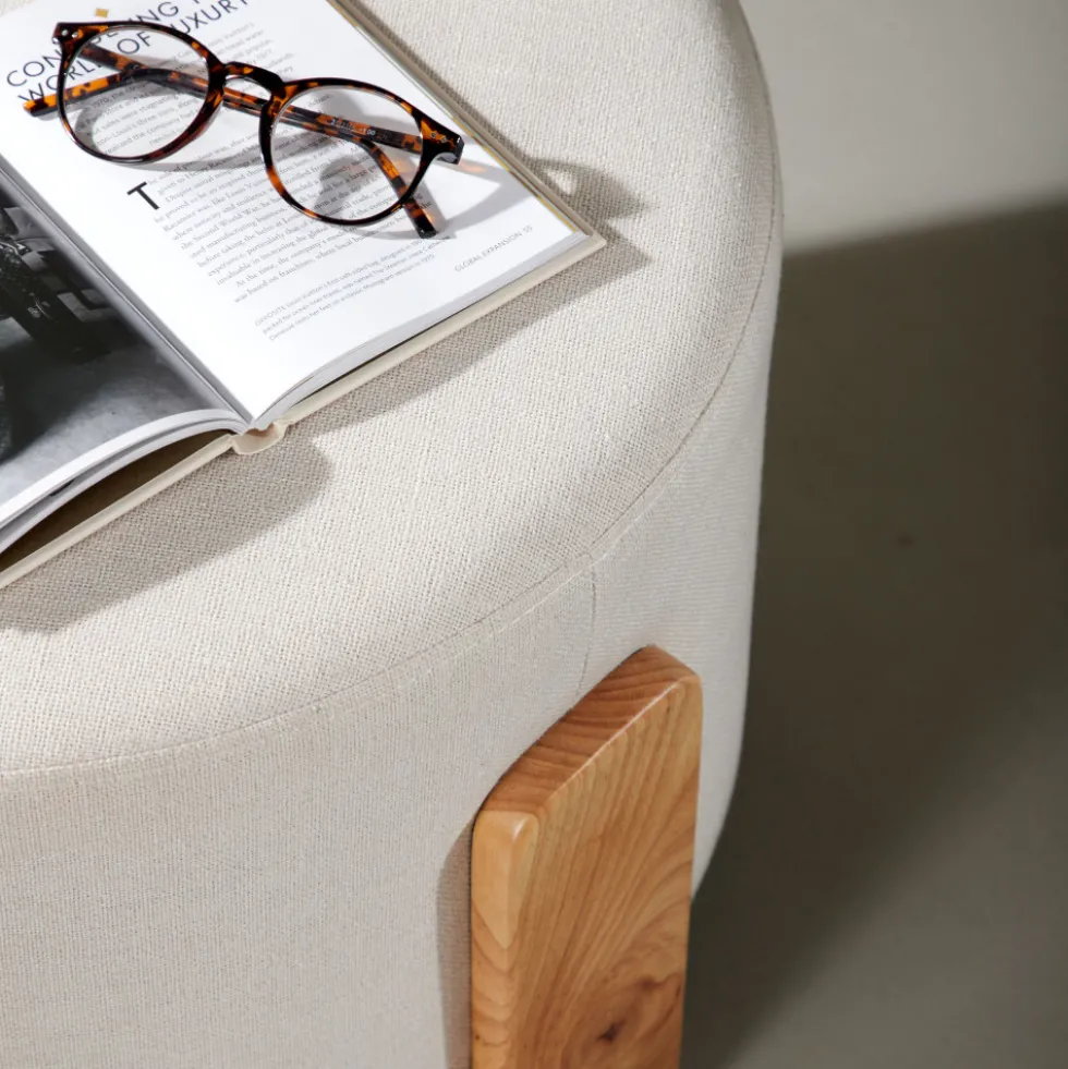 COFFEY Pouf rond en tissu ø52,5cm