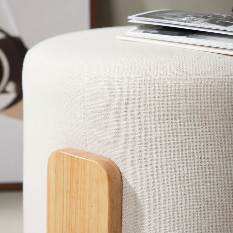 COFFEY Pouf rond en tissu ø52,5cm