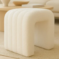 COLMA Pouf en tissu bouclette