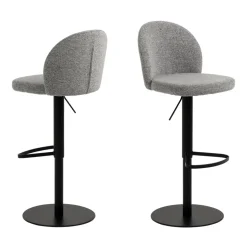 COLOBURA Tabouret de bar réglable en tissu et métal H55-80cm