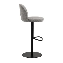 COLOBURA Tabouret de bar réglable en tissu et métal H55-80cm