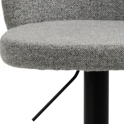 COLOBURA Tabouret de bar réglable en tissu et métal H55-80cm