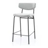 CROCKETT Lot de 2 chaises de bar en tissu et métal H66cm