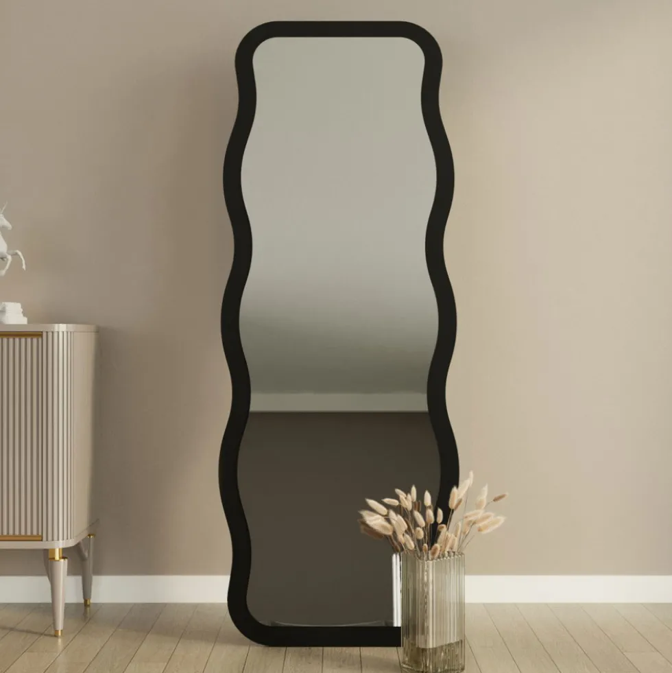 CURVI Miroir sur pieds en bois 50x160cm