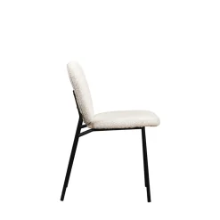 DALBY Lot de 2 chaises en tissu bouclette et métal
