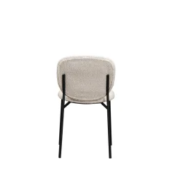 DALBY Lot de 2 chaises en tissu bouclette et métal
