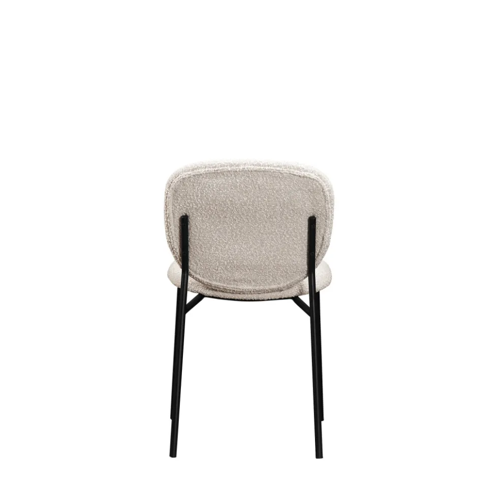 DALBY Lot de 2 chaises en tissu bouclette et métal