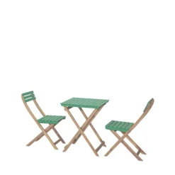 DANA Set bistrot pliant de jardin 2 personnes en bois