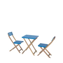 DANA Set bistrot pliant de jardin 2 personnes en bois