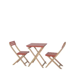 DANA Set bistrot pliant de jardin 2 personnes en bois
