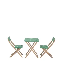 DANA Set bistrot pliant de jardin 2 personnes en bois