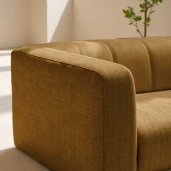 DANAE Canapé convertible 4 places en tissu chenille