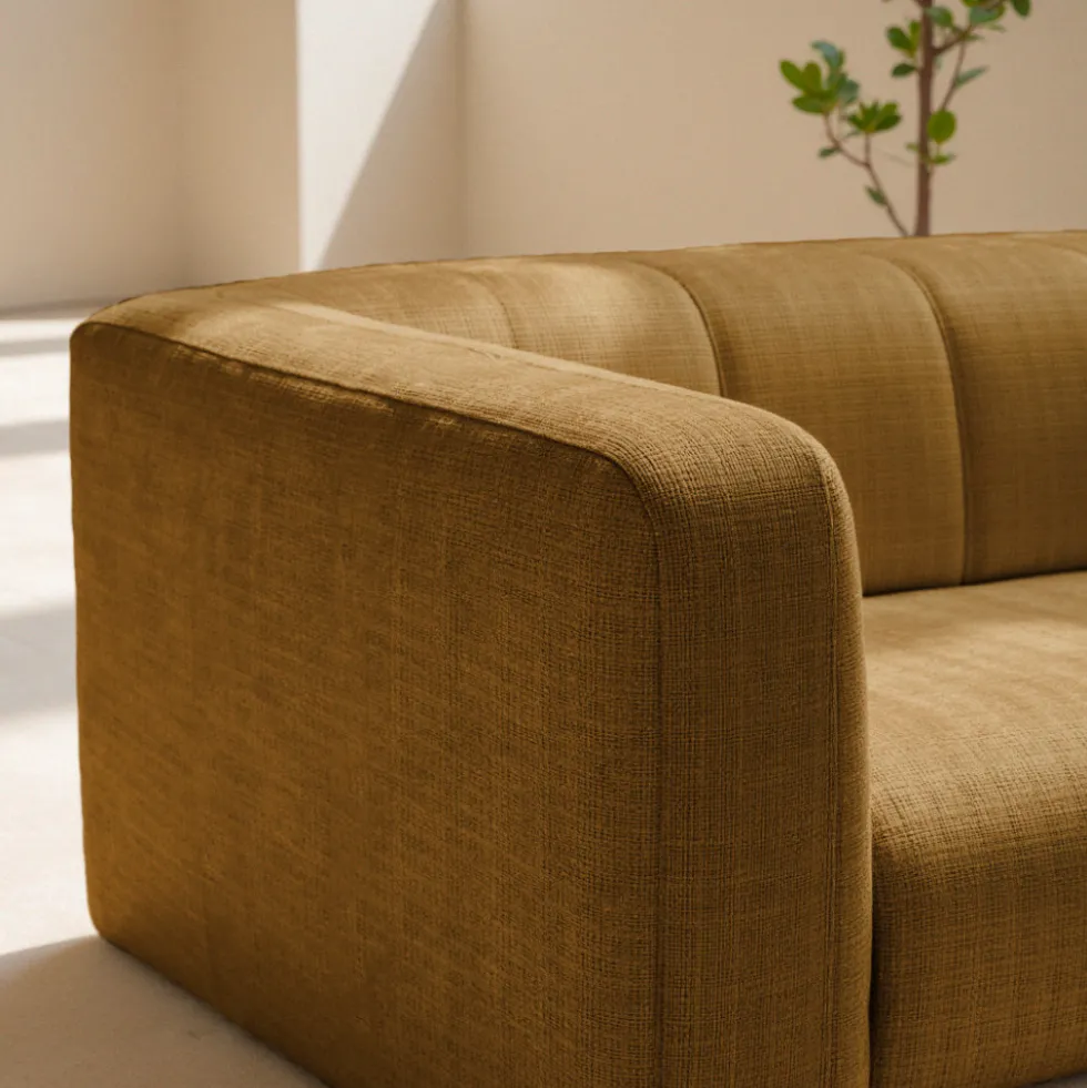DANAE Canapé convertible 4 places en tissu chenille