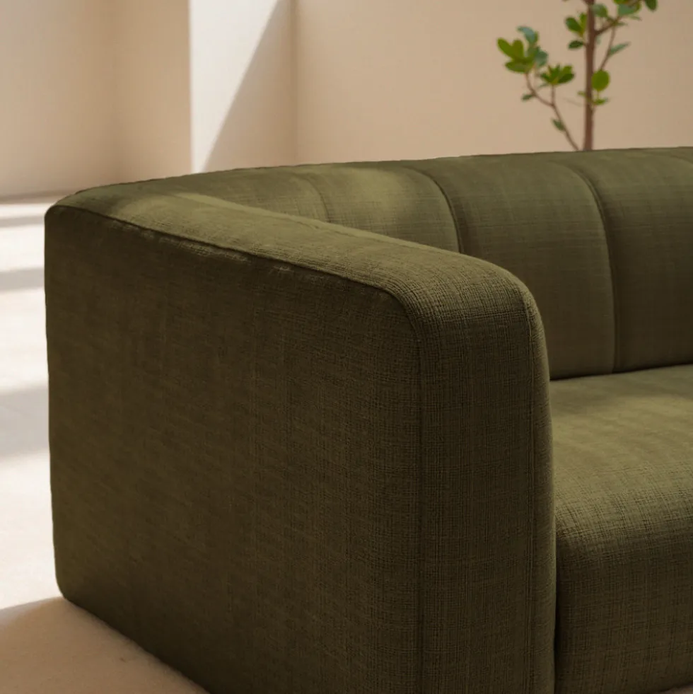 DANAE Canapé convertible 4 places en tissu chenille