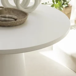DANLI Table à manger 4 personnes ronde en fibre de ciment
