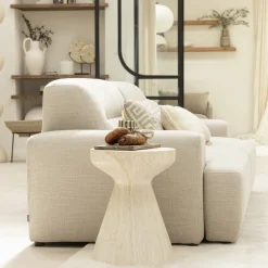 DANLI Tabouret effet travertin H45cm