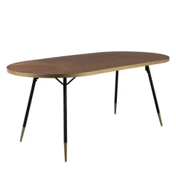 DENISE Table à manger 6 personnes en bois et métal