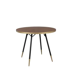DENISE Table à manger 2 personnes ronde en bois et métal