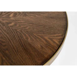 DENISE Table basse ronde en métal et bois ø44cm