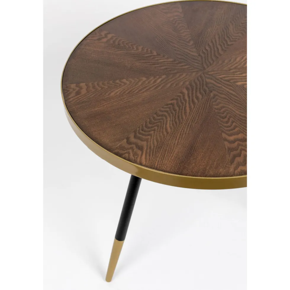 DENISE Table basse ronde en métal et bois ø61cm
