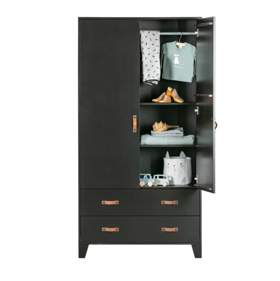 DIAN Armoire vestiaire pour enfant 2 portes 2 tiroirs