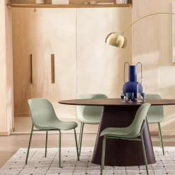 DIEGO Lot de 4 chaises intérieur et extérieur en plastique et métal
