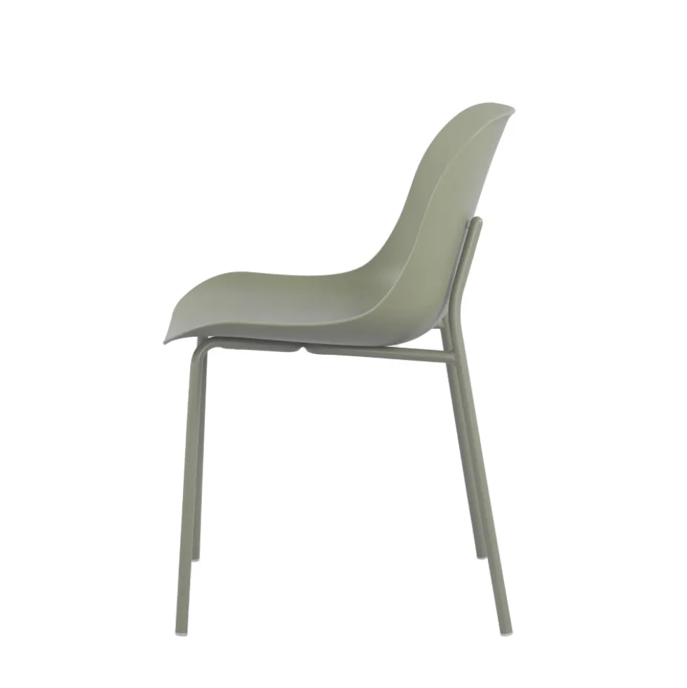 DIEGO Lot de 4 chaises intérieur et extérieur en plastique et métal