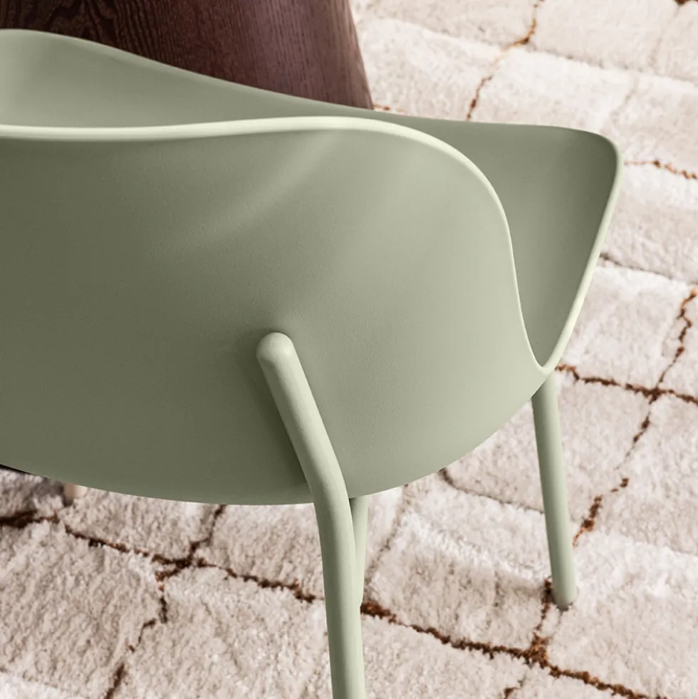 DIEGO Lot de 4 chaises intérieur et extérieur en plastique et métal